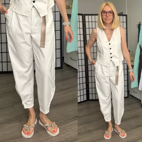 Mandy nadrág mellénnyel 7135-7048-törtfehér