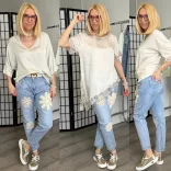 S Woman horgolt virágos farmerSW1815-világoskék