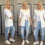 Agata átlapolt blézer 26096 - fehér