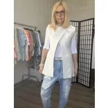 Agata átlapolt blézer 26096 - fehér