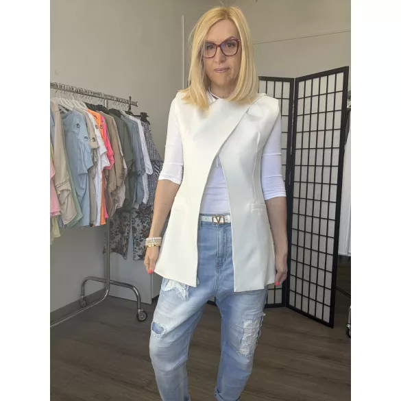 Agata átlapolt blézer 26096 - fehér