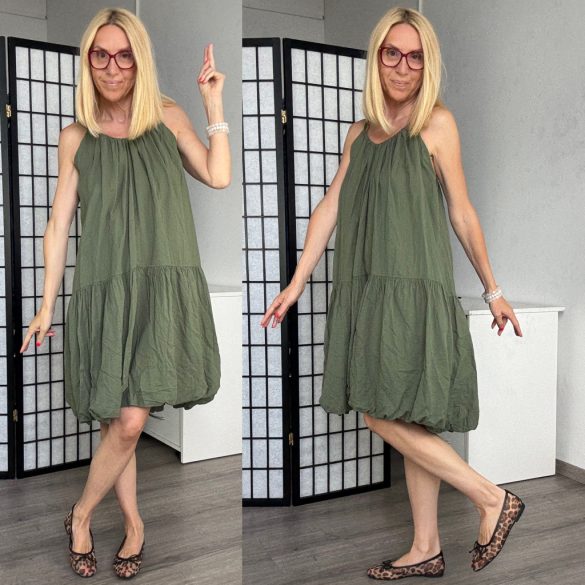 Bubbles ujjatlan ruha 23322 - khaki