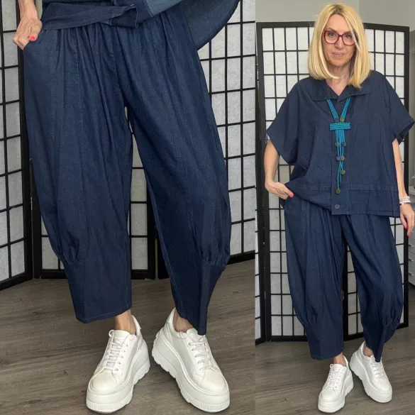 Barbara farmerhatású buggyos nadrág 24095-sötétkék 