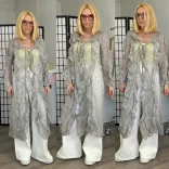 Beauty Woman fodros kaftánBW096-002-szürke/barna