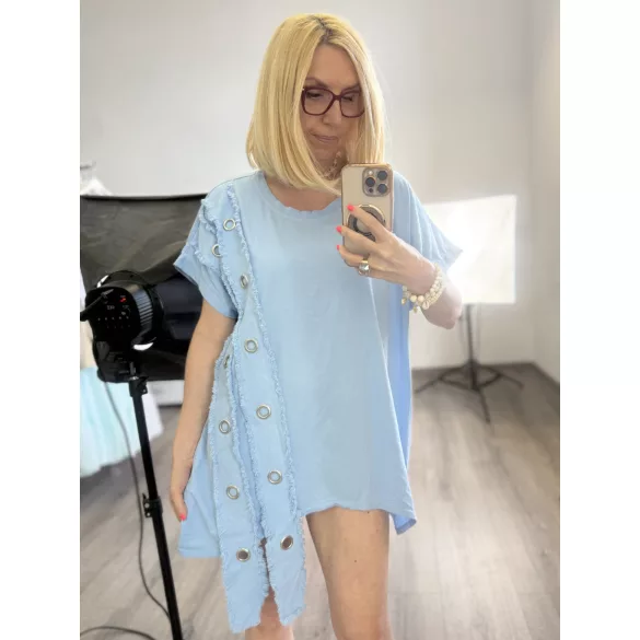 Sunflower szegecses pamut tunika-világoskék