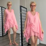 Noe lenge elől húzott ujjatlan tunika 15399 - korall