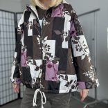 Montana virág mintás kabát alján gumírozott 5052 - csokibarna