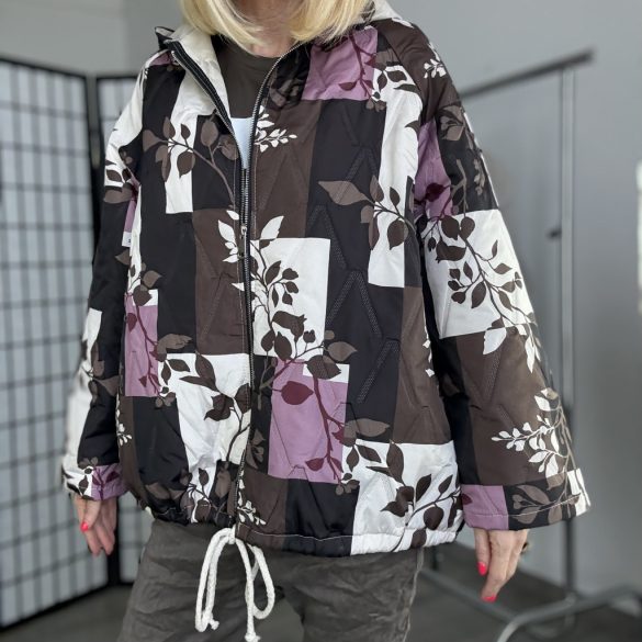 Montana virág mintás kabát alján gumírozott 5052 - csokibarna