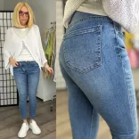 Melly elasztikus ferde cipzáros skinny farmer 5230-kék