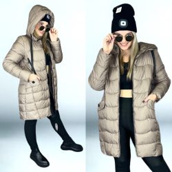 Riga kapucnis télikabát 2390-e taupe 