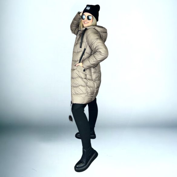 Riga kapucnis télikabát 2390-e taupe 