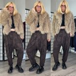 SUN Crash szaggatott ülepes nadrág 6426 - csokibarna