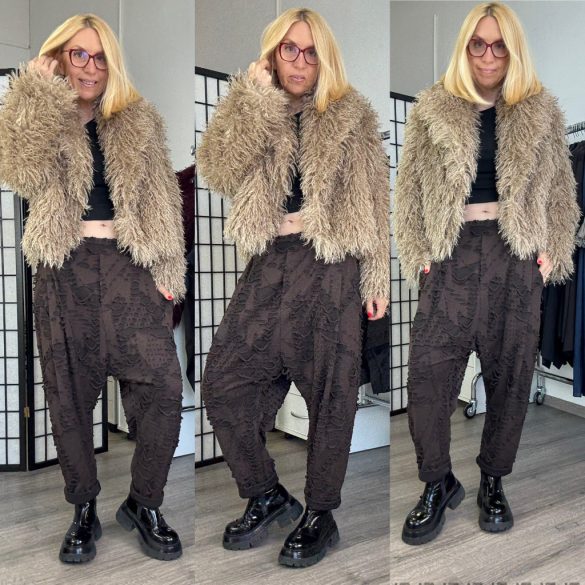 SUN Crash szaggatott ülepes nadrág 6426 - csokibarna