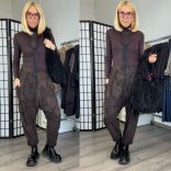 SUN Crash szaggatott ülepes nadrág 6426 - csokibarna