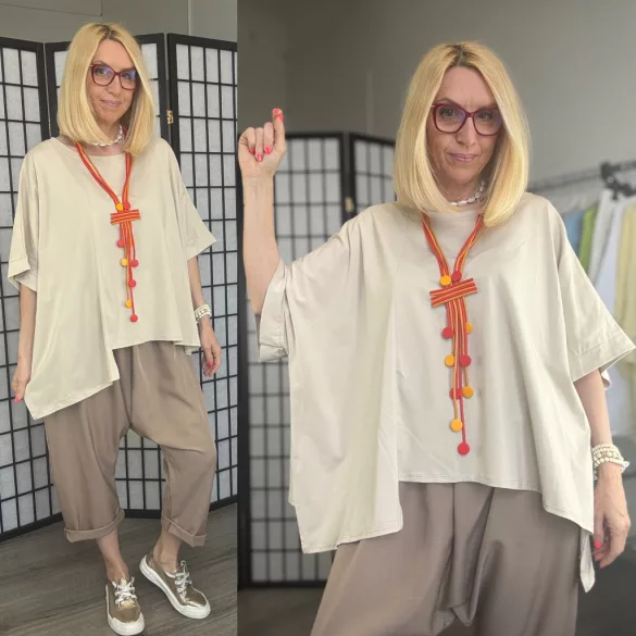 Diandra oversize pamut tunika26091-bézs