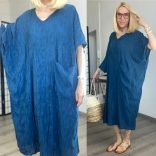 USee viszkóz lenge nyári ruha01171-kék