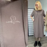 Britni kapucnis tenisz ruha  HM5009-taupe