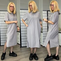 Britni kapucnis tenisz ruha  HM5009-világosszürke