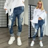 S-Woman halálfejes farmernadrág SW1534 - sötétkék