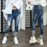 S-Woman halálfejes farmernadrág SW1534 - sötétkék