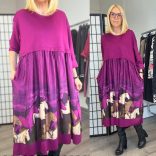 Lux Luna lovas hosszú ujjú ruha 51229 - lila