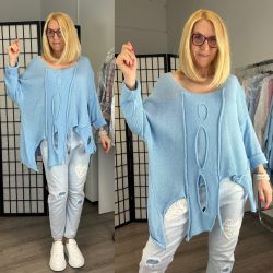 Nona hosszú ujjú kötött felső -világoskék