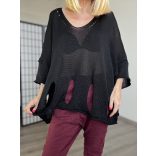 Athena 3/4-es ujjú kötött felső - fekete