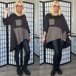 May asszimetrikus A-vonalú tunika 7236 - csokibarna