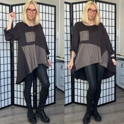 May asszimetrikus A-vonalú tunika 7236 - csokibarna