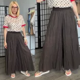 Soliene gumis, pamutbőszárú nadrág 5075 - csokibarna