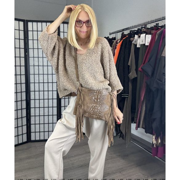 Krokko rojtos bőrtáska - taupe