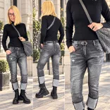 S Woman elasztikus bélelt farmer SW1609-szürke