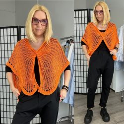 Belina csavart horgolt felső 72823-narancs