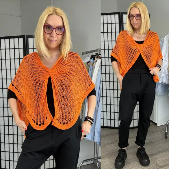 Belina csavart horgolt felső 72823-narancs