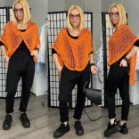 Belina csavart horgolt felső 72823-narancs