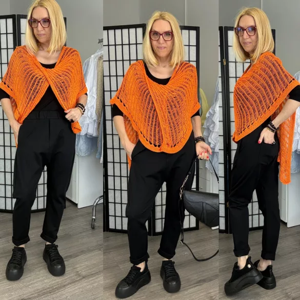 Belina csavart horgolt felső 72823-narancs