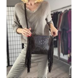 Krokko rojtos bőrtáska - csokibarna