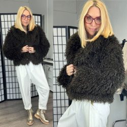 Charm göndörszőrű bunda-kávébarna