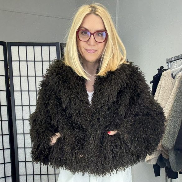 Charm göndörszőrű bunda-kávébarna