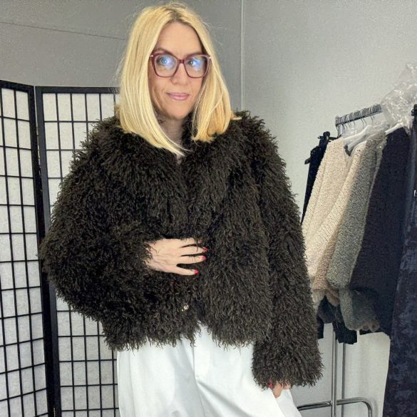 Charm göndörszőrű bunda-kávébarna