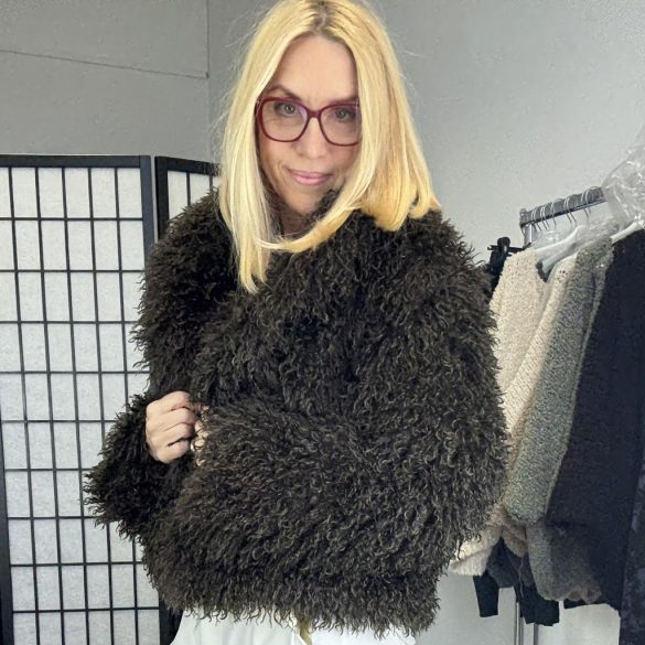 Charm göndörszőrű bunda-kávébarna