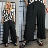 Wendy Trendy bőszárú elegáns nadrág 824060-fekete