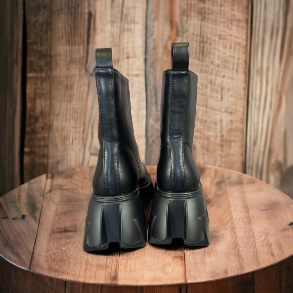 Elől cipzáros basic bakancs JJ52 - fekete