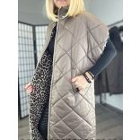 Lamya hosszú mellény, belül ocelot mintával 6628 - taupe