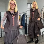 Lux Luna oldalt húzott nadrág mellénnyel53028/53008-barna