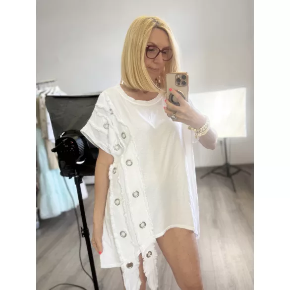 Sunflower szegecses pamut tunika-fehér