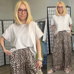 Smile ejtett vállú, basic pamut póló 6742 - bézs