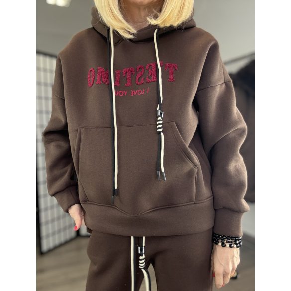 T'estimo I love you  2 részes melegítőszett 6621-712- csokibarna