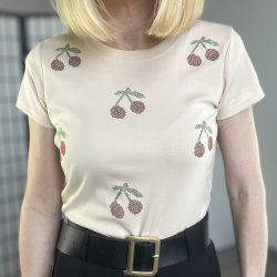 Cherry Lady pamut póló FD357 - bézs 