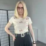 Cherry Lady pamut póló FD357 - bézs 